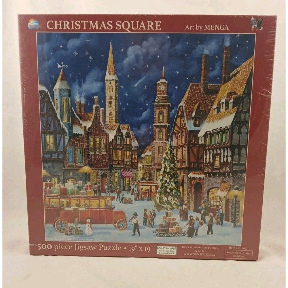 SunsOut 500 PC Jigsaw Puzzle-"CHRISTMAS SQUARE" by Menga-BRAND NEW!